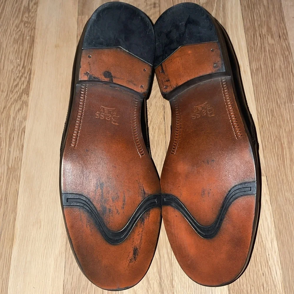 Bass‎ Flex Merger Black Leather Penny Loafers.  Size 9.
